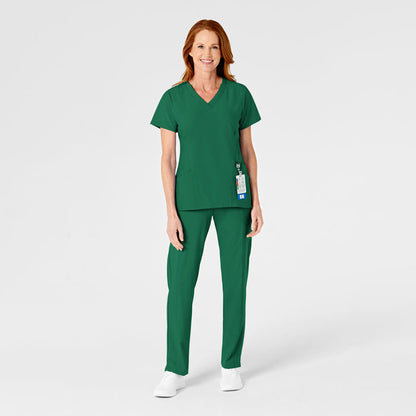W123 Women's Flat Front Cargo Scrub Pant Hunter scrub set