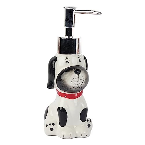 White Dog with Black Spots Soap Dispenser