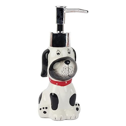 White Dog with Black Spots Soap Dispenser