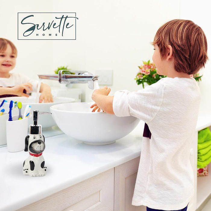 White Dog with Black Spots Soap Dispenser