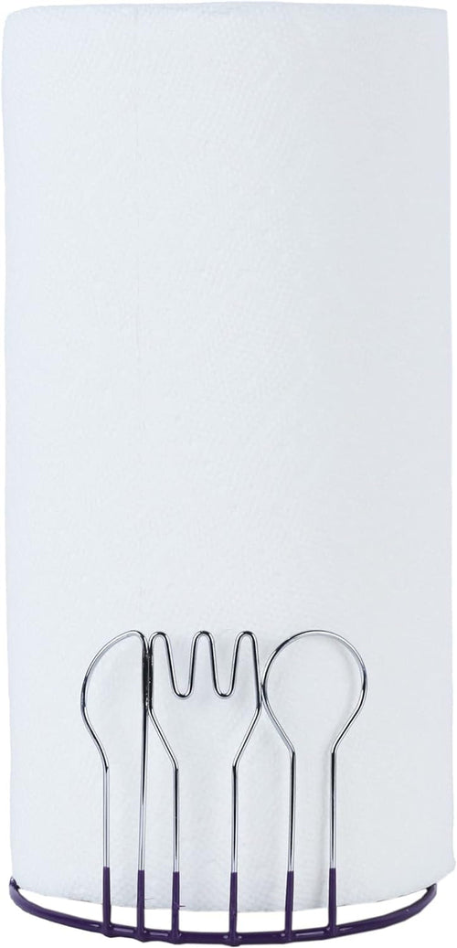 Wire Cutlery Designed Paper Towel Holder - Purple