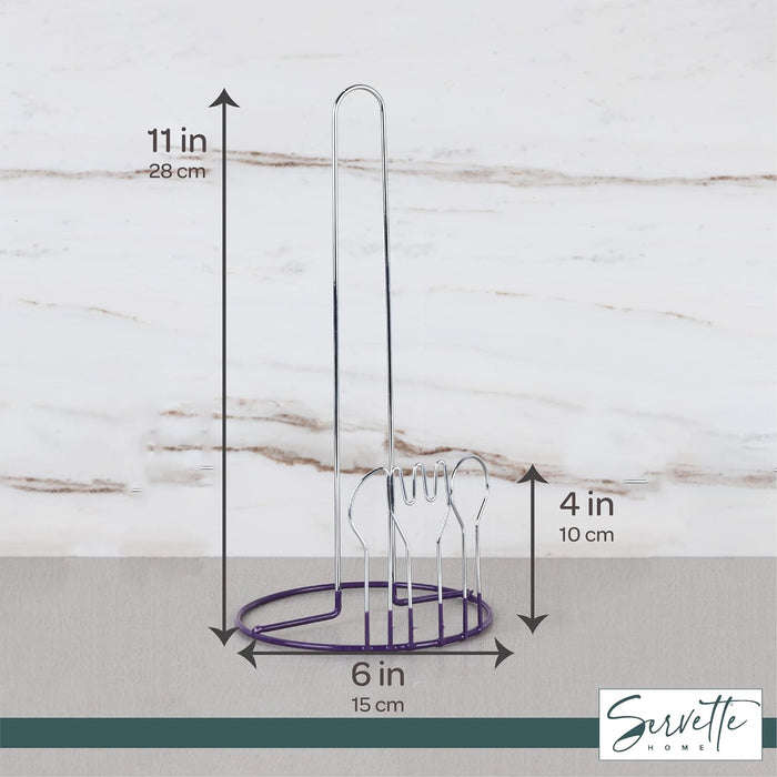 Wire Cutlery Designed Paper Towel Holder - Purple