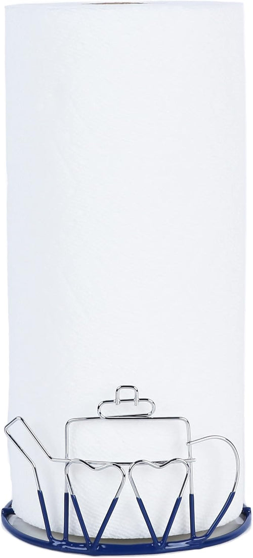 Wire Teapot Designed Paper Towel Holder - Blue