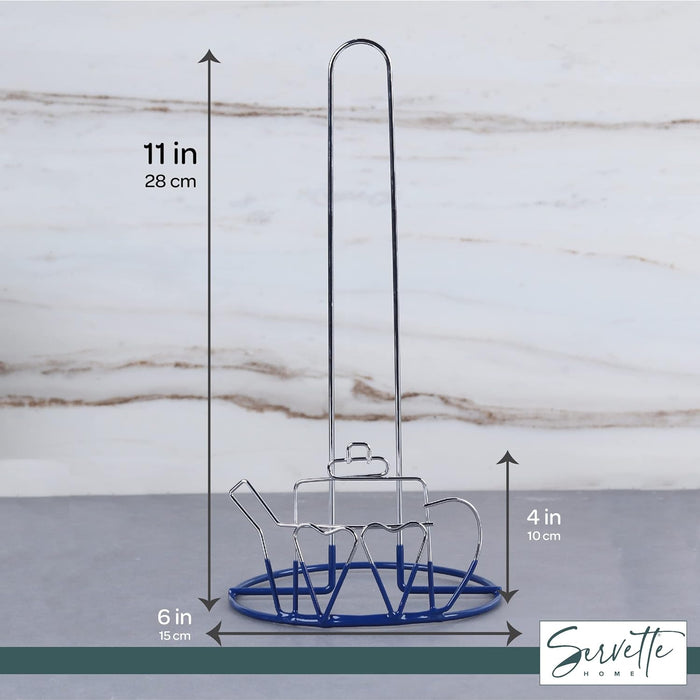 Wire Teapot Designed Paper Towel Holder - Blue