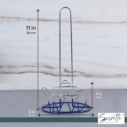 Wire Teapot Designed Paper Towel Holder - Blue