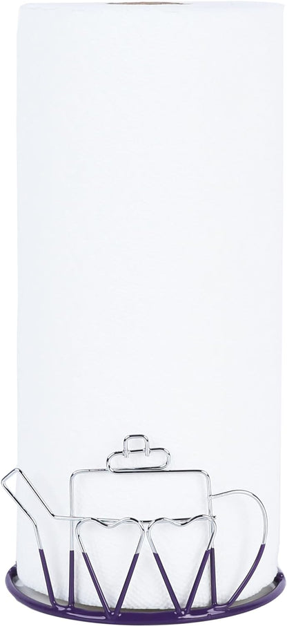 Wire Teapot Designed Paper Towel Holder - Purple