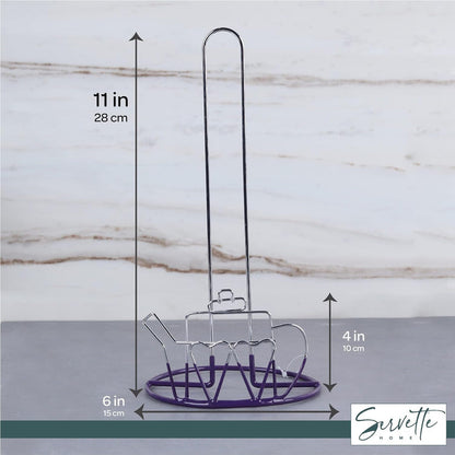 Wire Teapot Designed Paper Towel Holder - Purple