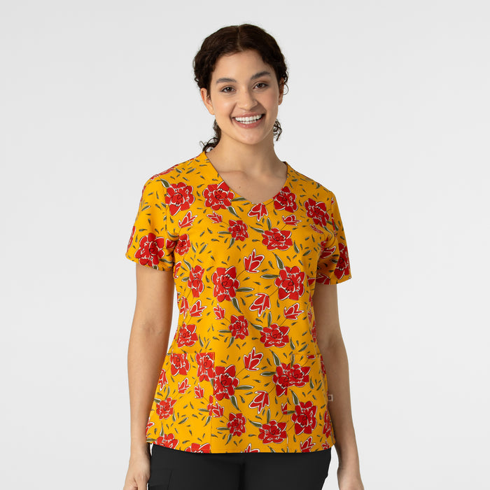 flower print scrub top