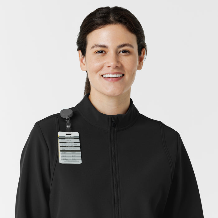 Layers Women's Soft Shell Scrub Jacket Black side detail 1