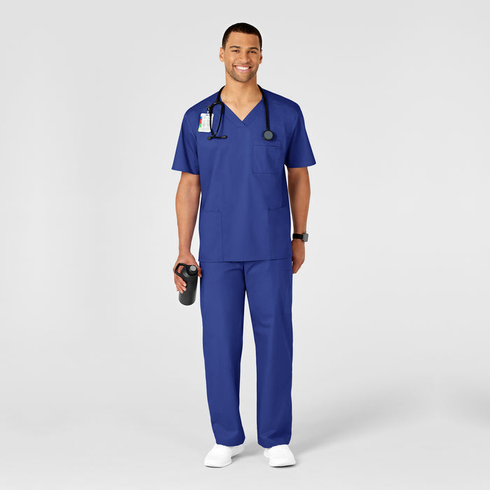 WonderWORK Men's Cargo Scrub Pant Galaxy Blue full scrub set