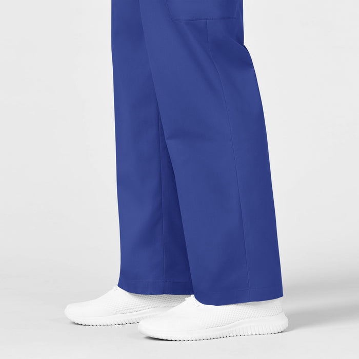 WonderWORK Men's Cargo Scrub Pant Galaxy Blue hemline detail