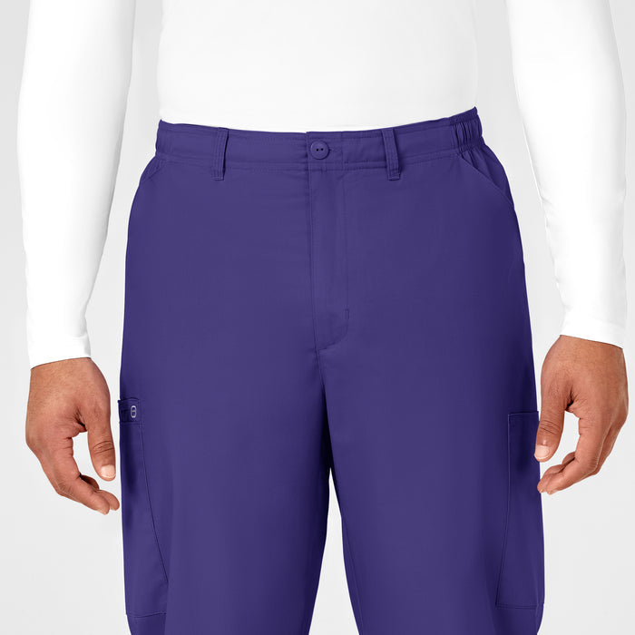 WonderWORK Men's Cargo Scrub Pant Grape front detail