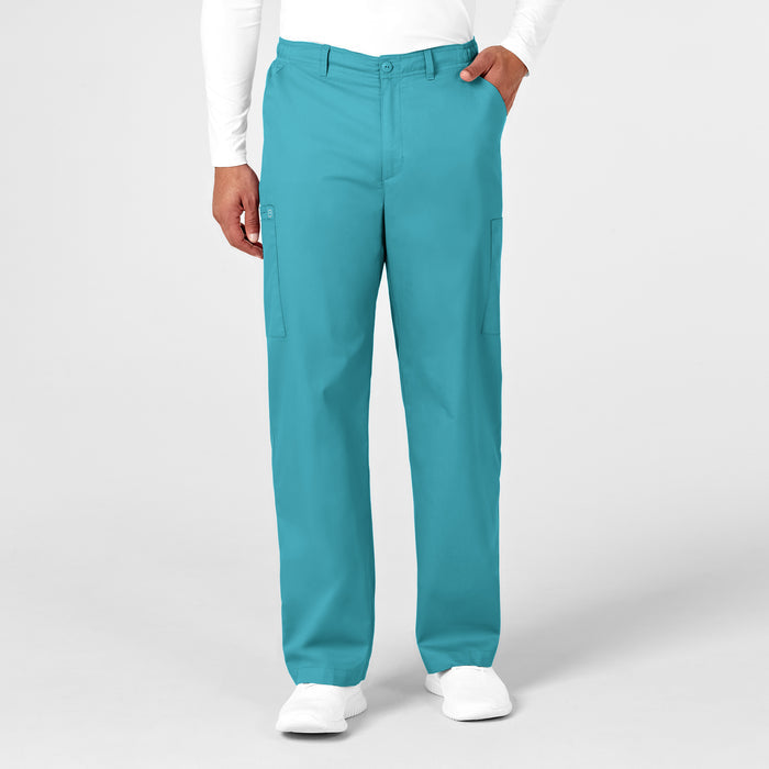 Wink WonderWORK Men's Cargo Scrub Pant Teal Blue