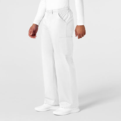 WonderWORK Men's Cargo Scrub Pant White side view
