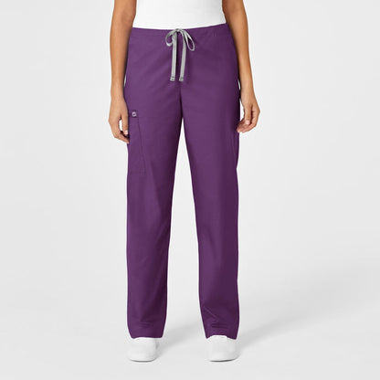 Wink WonderWORK Unisex Drawstring Cargo Scrub Pant Eggplant