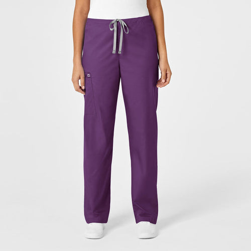 Wink WonderWORK Unisex Drawstring Cargo Scrub Pant Eggplant