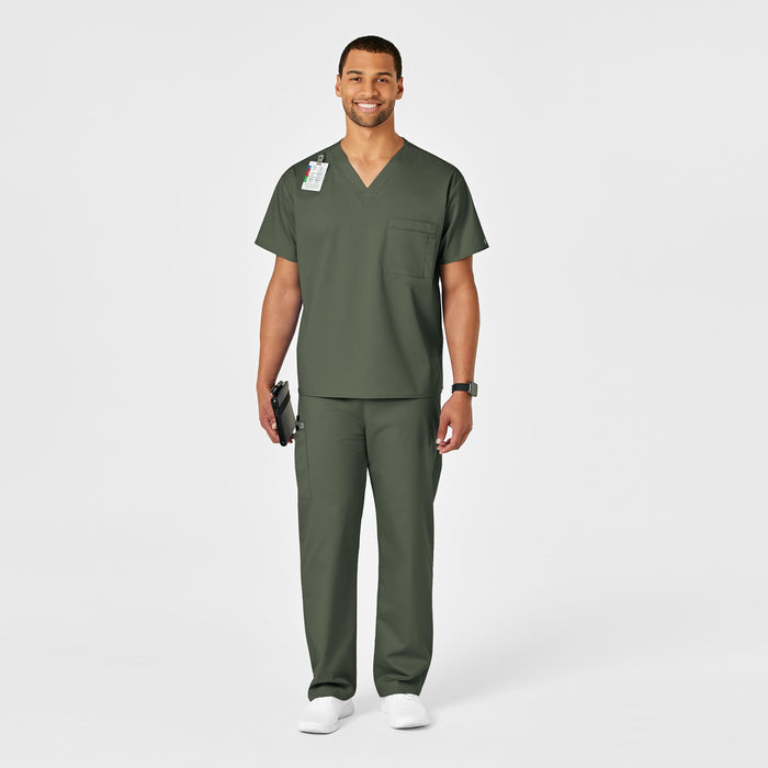 WonderWORK Unisex Drawstring Cargo Scrub Pant Olive full scrub set
