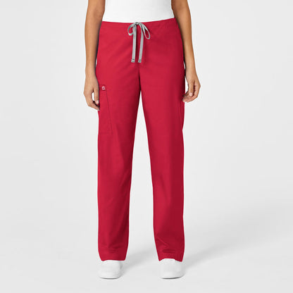 Wink WonderWORK Unisex Drawstring Cargo Scrub Pant Red