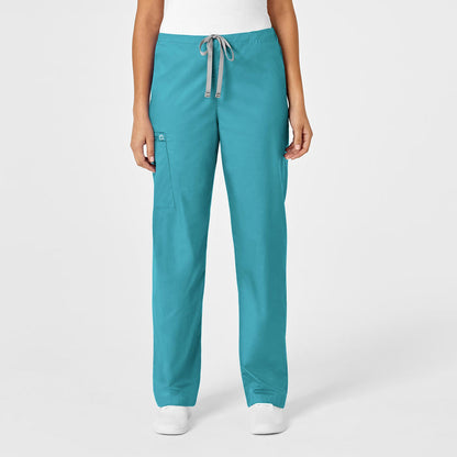 Wink WonderWORK Unisex Drawstring Cargo Scrub Pant Teal Blue