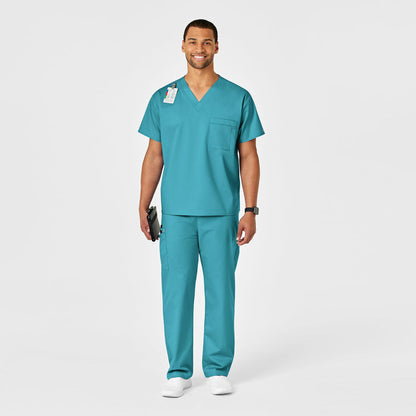 WonderWORK Unisex Drawstring Cargo Scrub Pant Teal Blue full scrub set