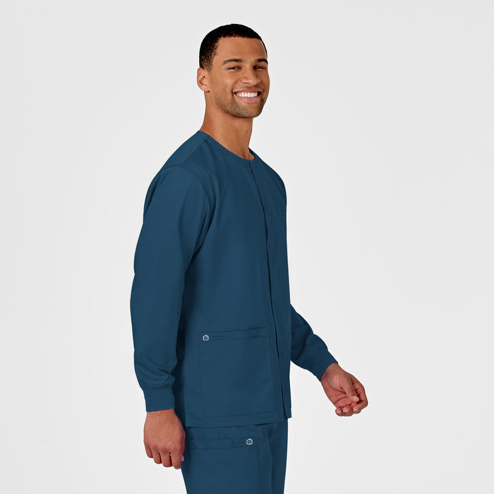 WonderWORK Unisex Snap Front Jacket Caribbean Blue side view