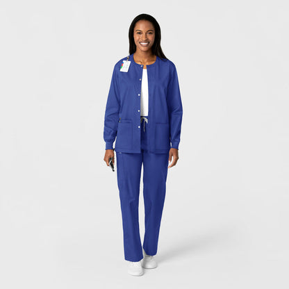 WonderWORK Unisex Snap Front Jacket Galaxy Blue full scrub set