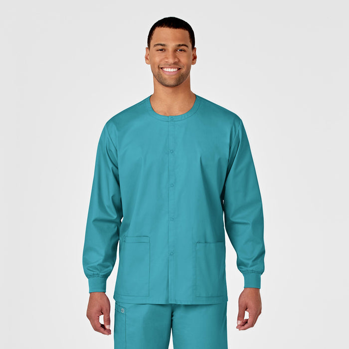 Wink WonderWORK Unisex Snap Front Jacket Teal Blue