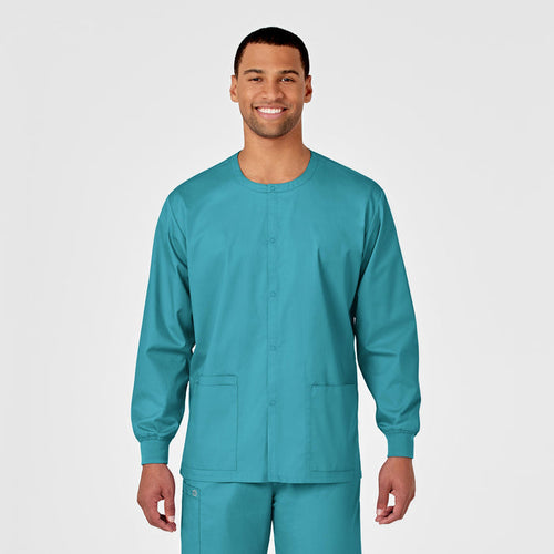 Wink WonderWORK Unisex Snap Front Jacket Teal Blue
