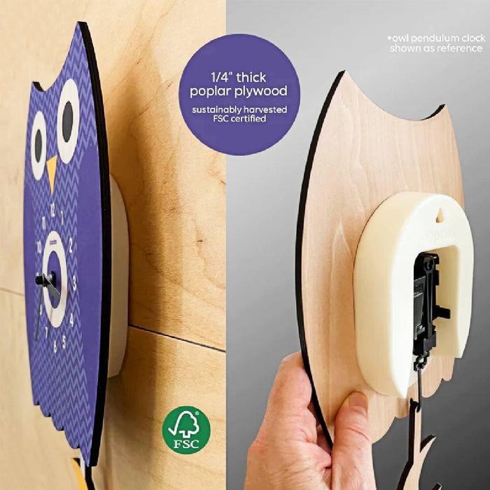 Wood Clock - Baseball Pendulum by Popclox