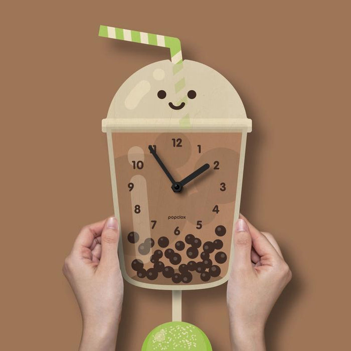 Wood Clock - Bubble Tea Boba Pendulum by Popclox