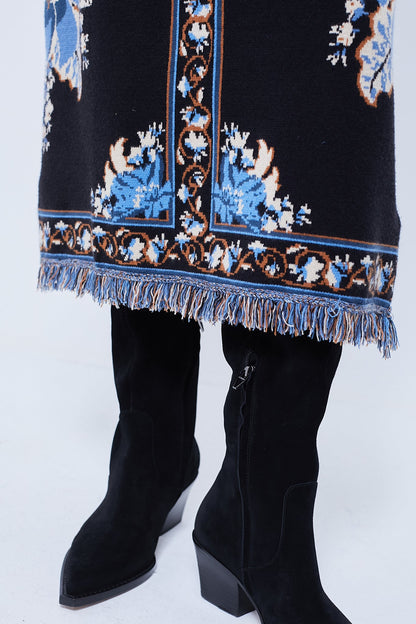 Blossom Tapestry Knit Skirt