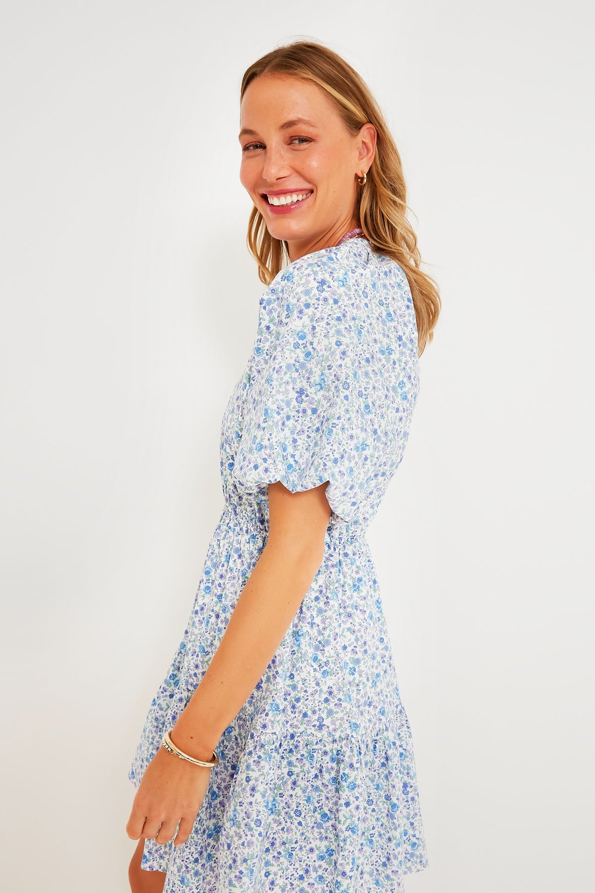 Blue Ditsy Floral Loren Mini Dress