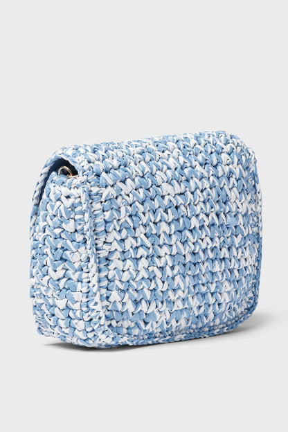 Blue Woven Shoulder Bag